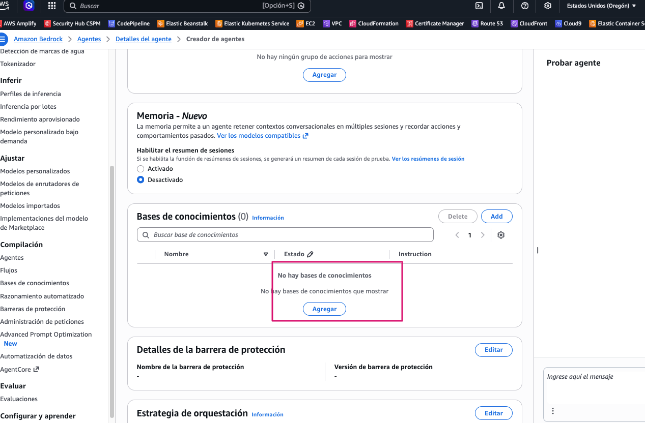 Agregar base de conocimiento
