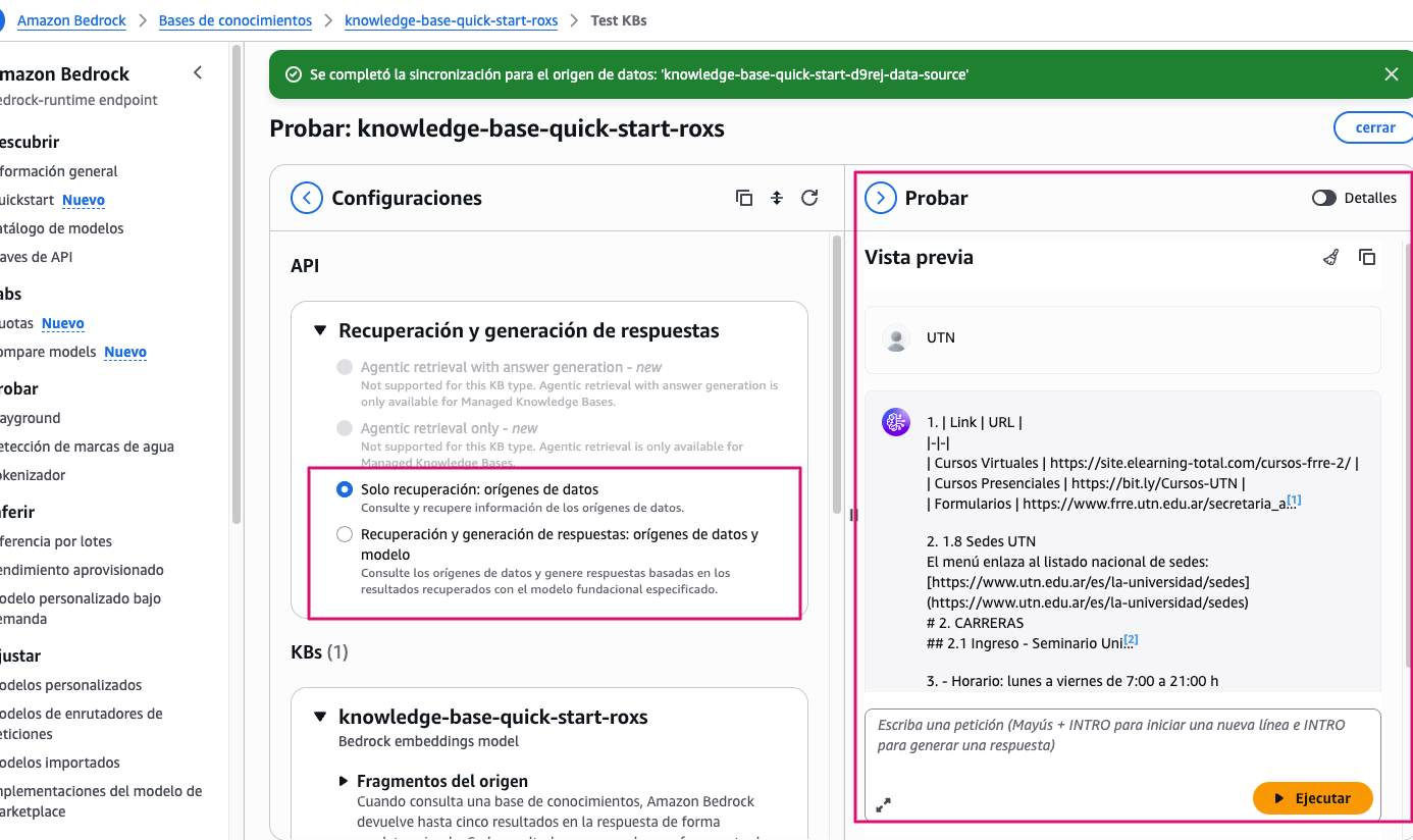 Probando la Knowledge Base