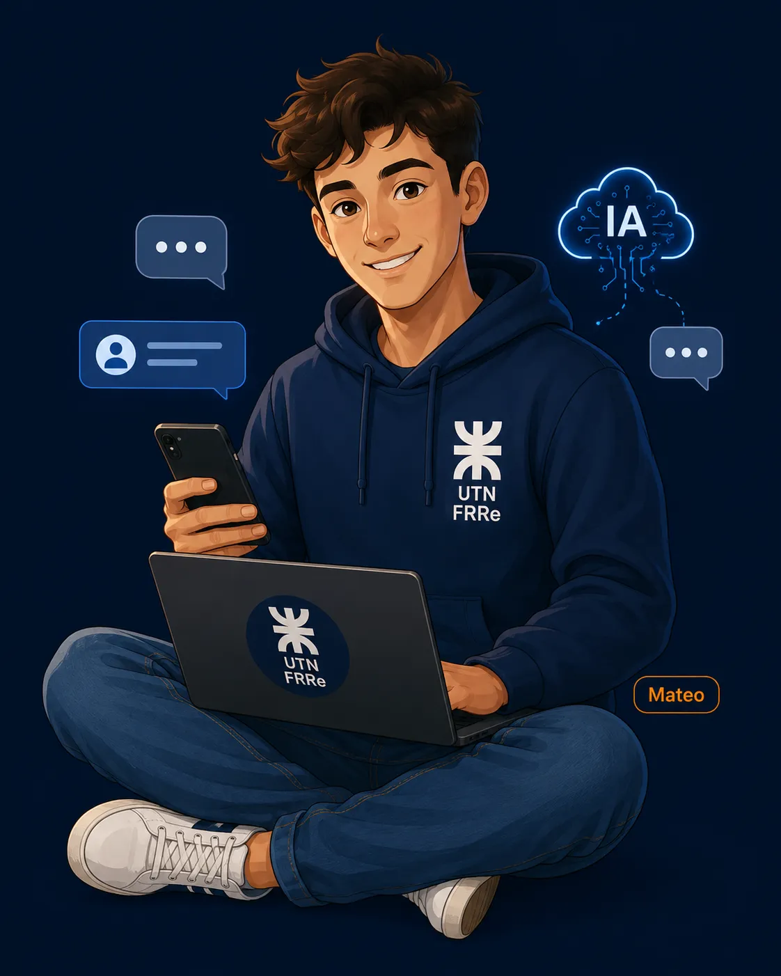 Mateo, estudiante de la TUP en la UTN FRRe